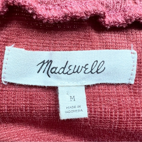 Madewell Eloise Off the Shoulder Mini Dress Flutter Sleeve Rust Textured Sz M - Picture 5 of 16
